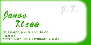 janos klepp business card